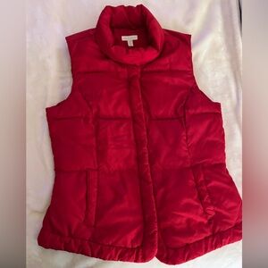 Charter Club Red Winter Vest Ladies Size XL